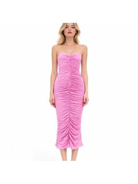 Urban Outfitters Nadia Ruched Strapless Midi Dress